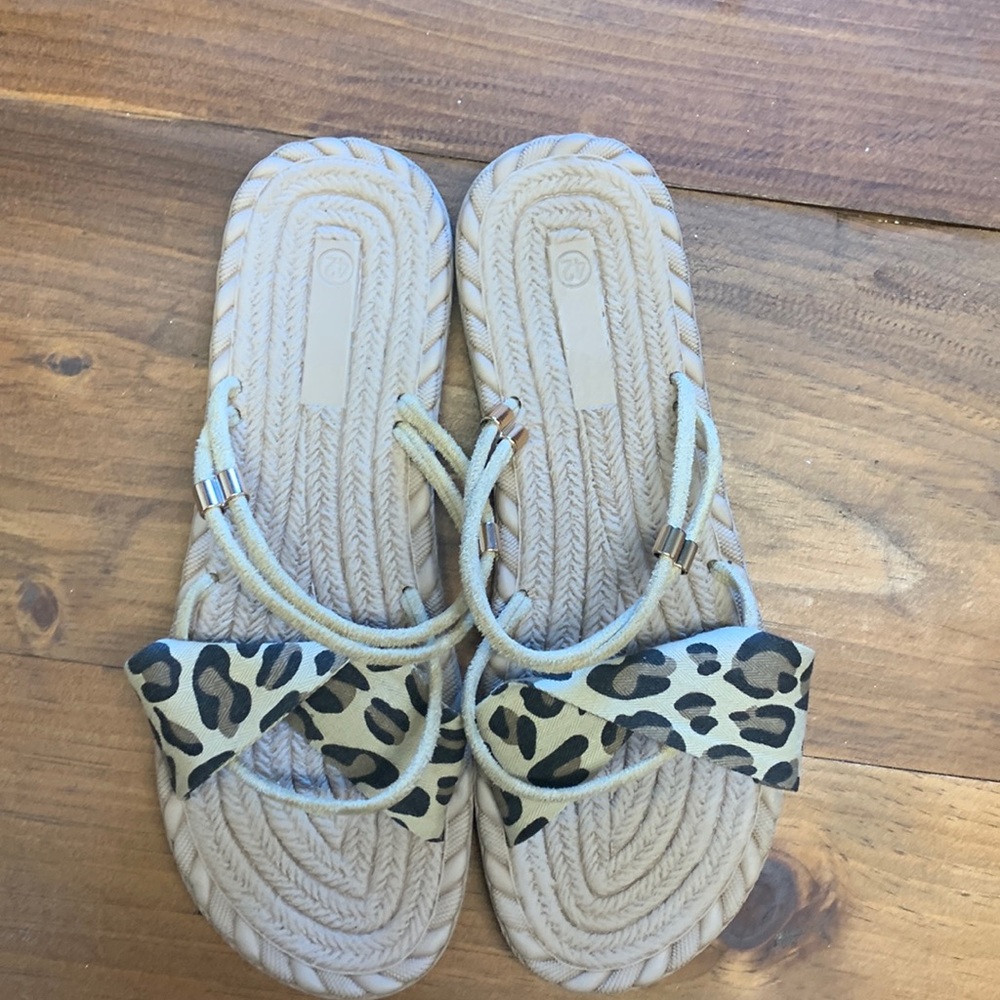 Espadrilles Style Cheetah Print Sandals